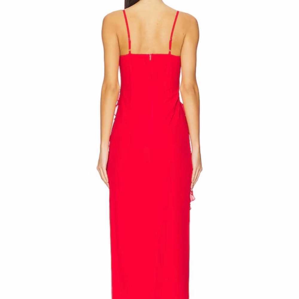 Chic Asymmetrical Red Dress - Picture 3 of 6